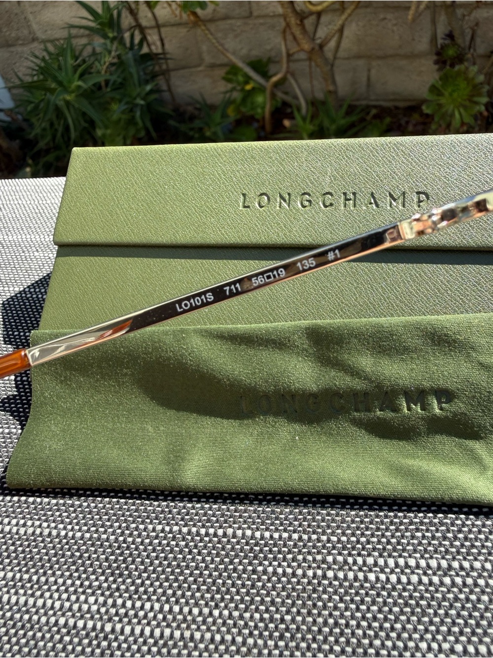 Longchamp Silver Round Sunglasses with Tortoiseshell Temples - Picture 5 of 5
